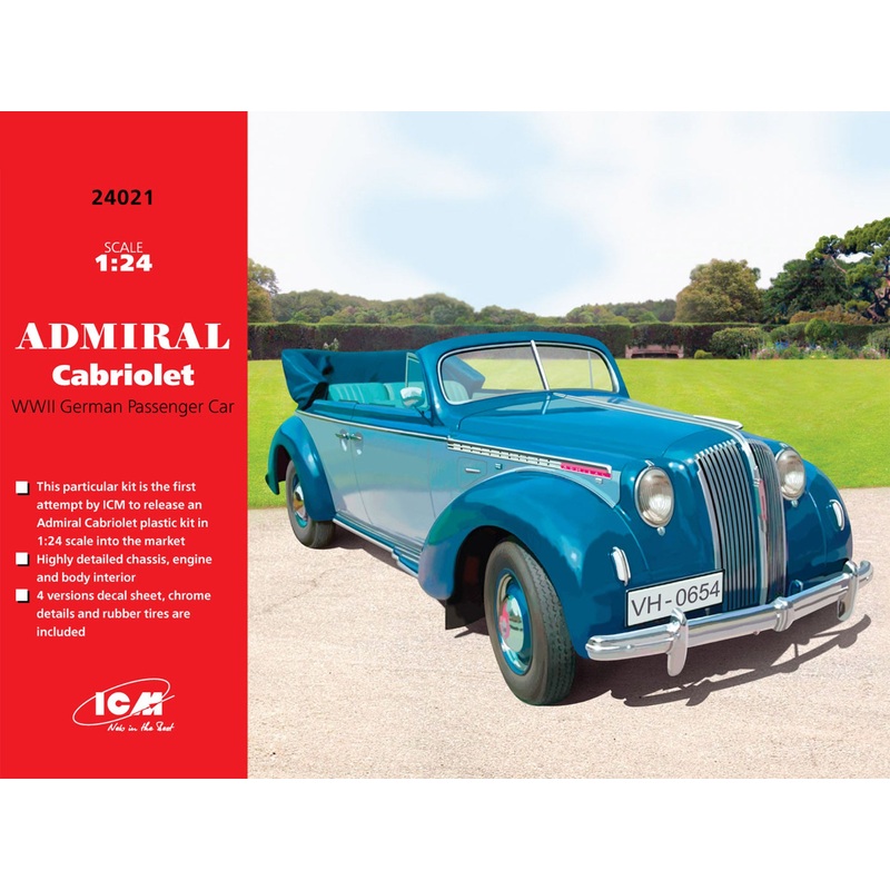 ICM 24021 1/24 Admiral Cabriolet, WWII German Passenger Car