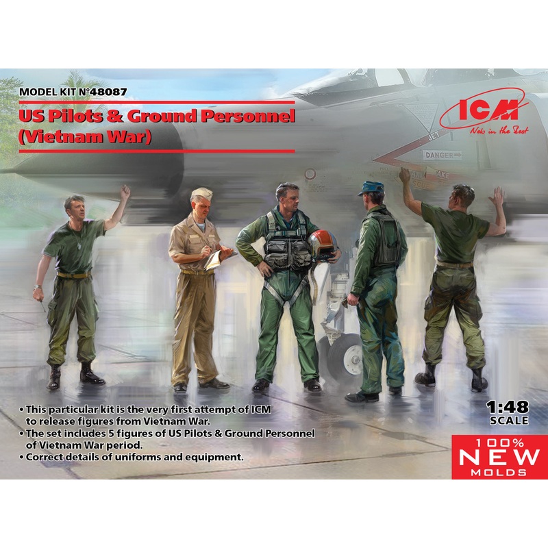 ICM 48087 1/48 US Pilots and Ground Personnel (Vietnam War)