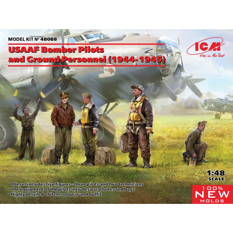 ICM 48088 1/48 USAAF Bomber Pilots and Ground Personnel (1944-1945)