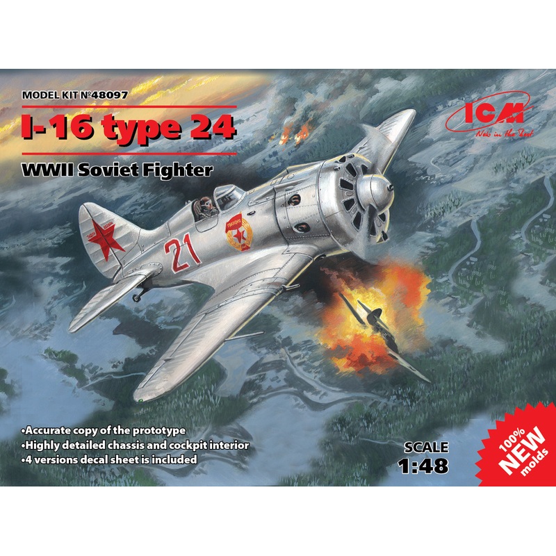ICM 48097 1/48 I-16 type 24 WWII Soviet Fighter
