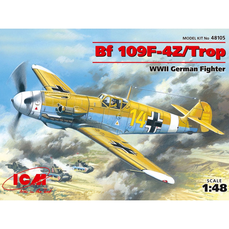 ICM 48105 1/48 Messerschmitt Bf 109F-4Z/Trop, WWII German Fighter