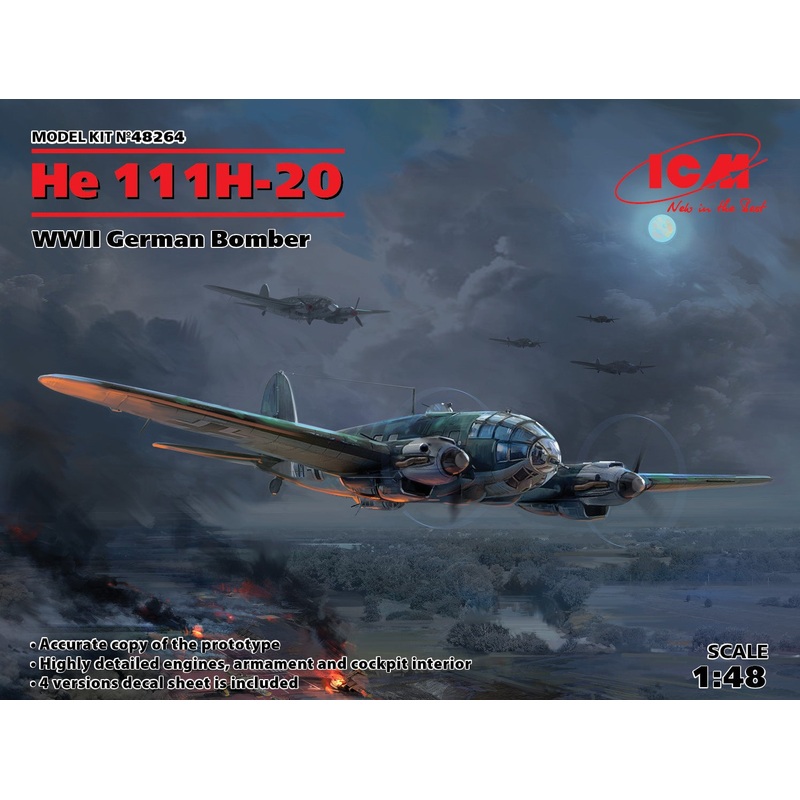 ICM 48264 1/48 He 111H-20 WWII German Bomber