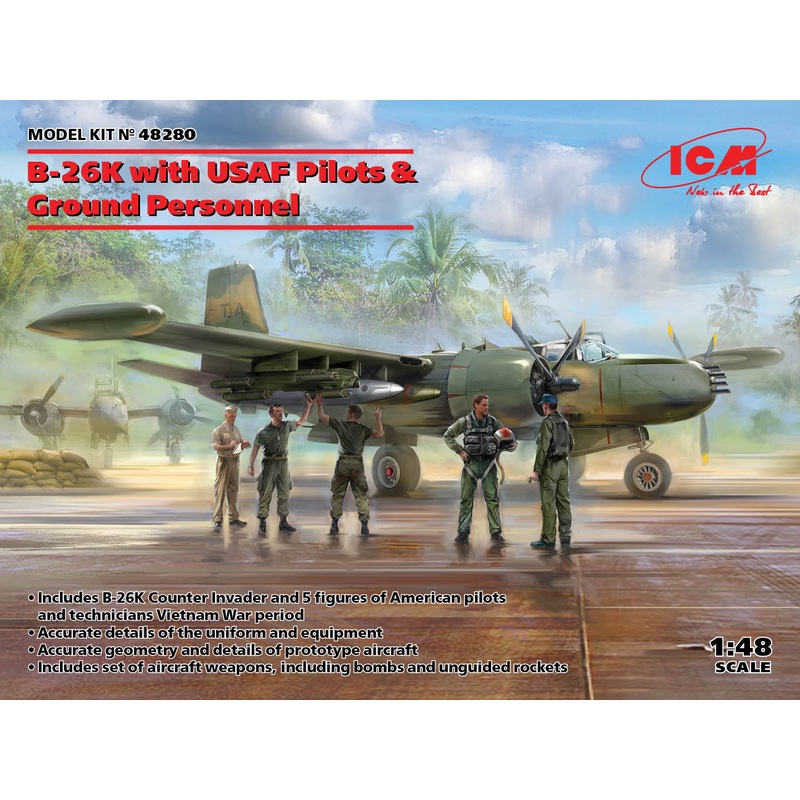 ICM 48280 1/48 B-26K with USAF Pilots & Ground Personnel