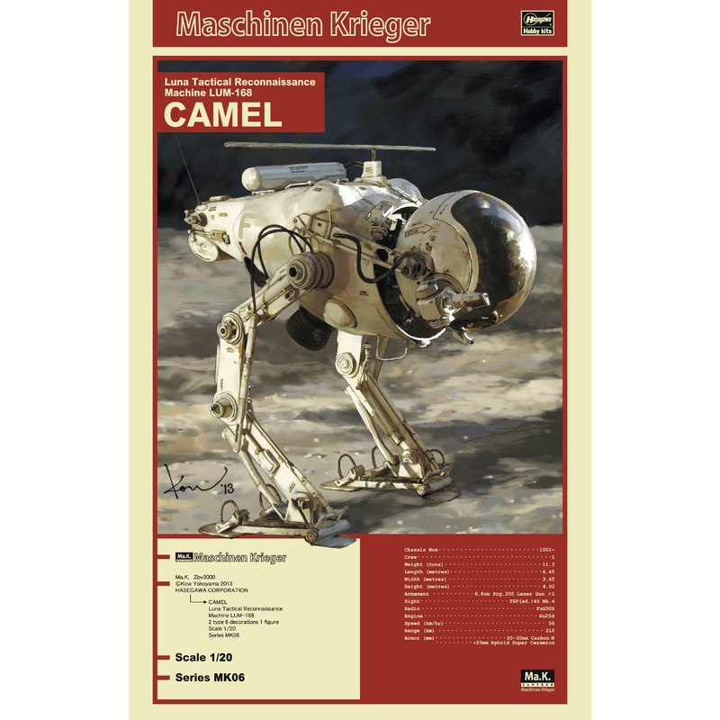 Hasegawa 64006 1/20 Maschinen Krieger Ma.K. Luna Tactical Reconnaissance Machine Lum-168 Camel MK06