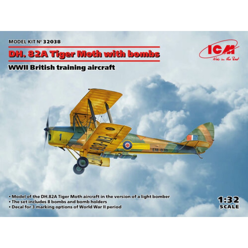 ICM 32038 1/32 DH. 82A Tiger Moth w/ bombs