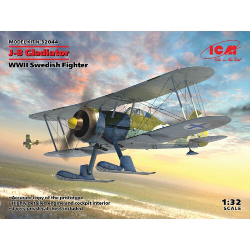 ICM 32044 1/32 J-8 Gladiator WWII Swedish Fighter