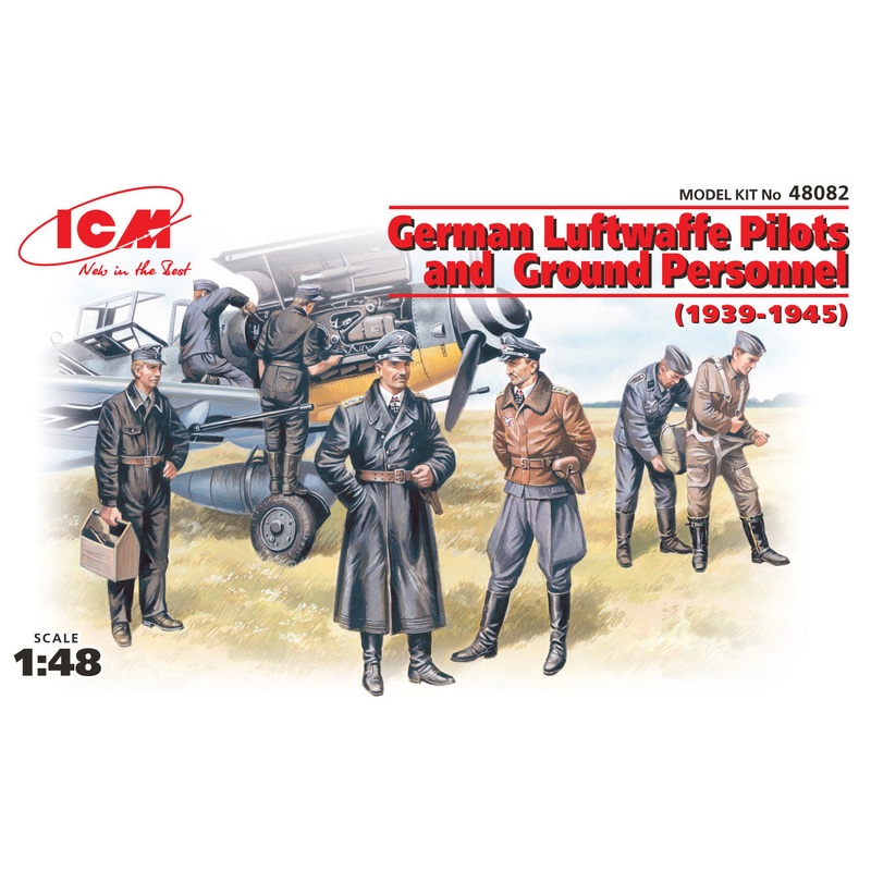 ICM 48082 1/48 German Luftwaffe Pilots and Ground Personnel (1939-1945)