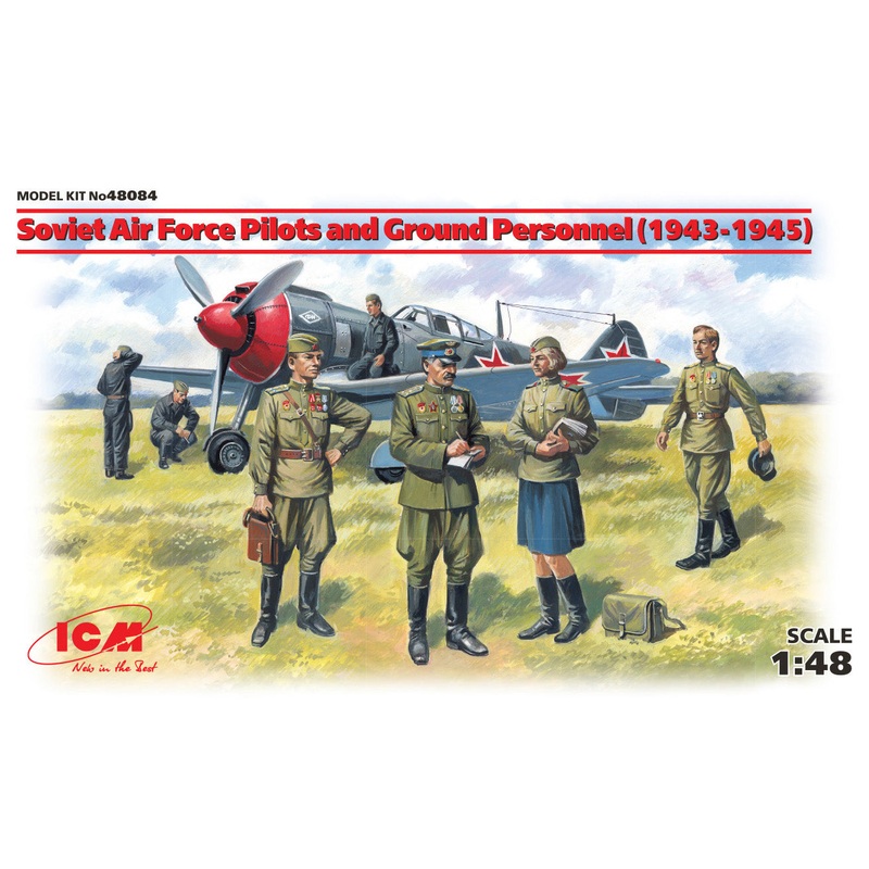 ICM 48084 1/48 Soviet Air Force Pilots and Ground Personnel (1943-1945)