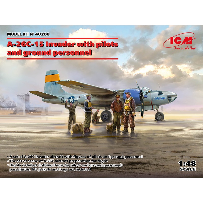 ICM 48288 1/48 A-26C-15 Invader w/ pilots and ground personnel