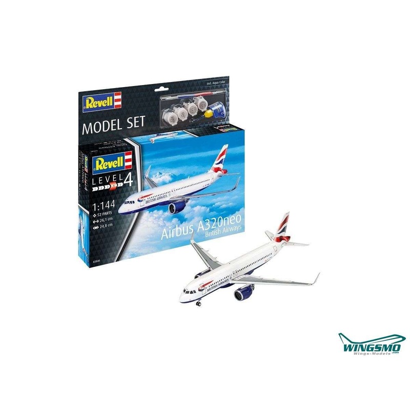 Revell 6-3840PAINT  1/144 Airbus A320neo w/ paint and cement