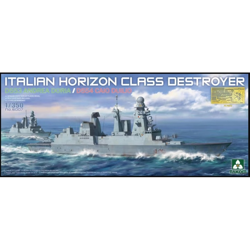 Takom 6007 1/350 Italian Horizon Class Destroyer D553 Andrea Doria / D554 Caio Duilio