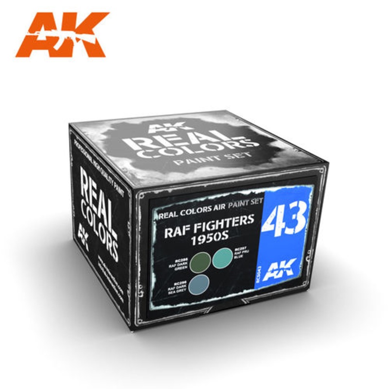 AK Interactive RCS043 Real Colors: RAF Fighters 1950s Set (3)10ml bottles