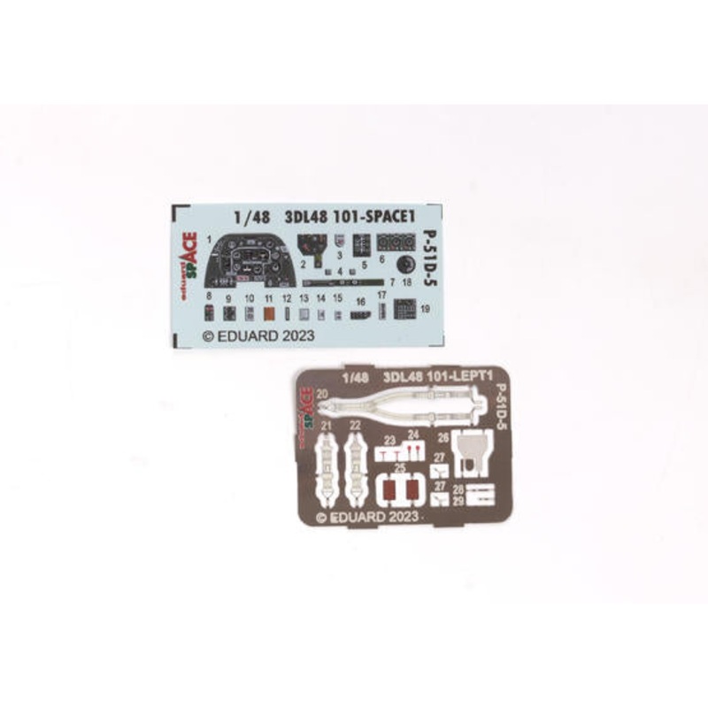 Eduard 3DL48101 1/48  P-51D-5 Mustang (Airfix kit) Space 3D Decals + Etched Parts