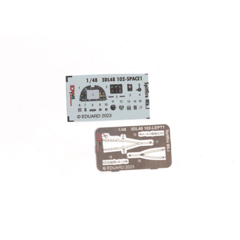 Eduard 3DL48102 1/48 Spitfire Mk.I (Tamiya kit) Space 3D Decals + Etched Parts