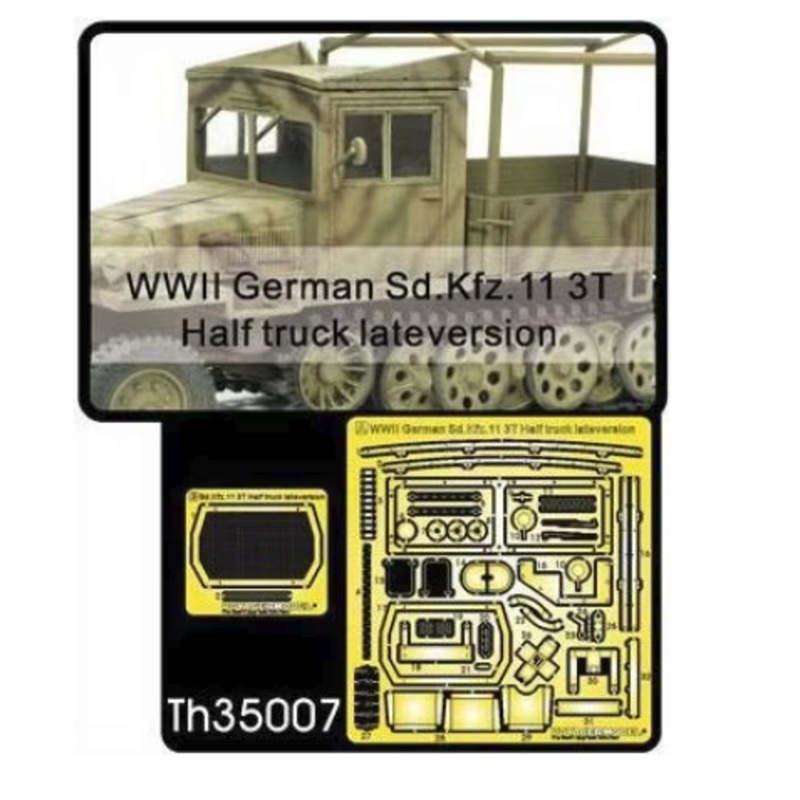 AFV Club TH35007 1/35 WWII German Sd. Kfz. 11 3 T half truck late version grills & details
