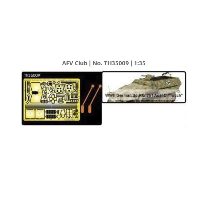 AFV Club TH35009 1/35 WWII German Sd. Kfz. 251 Ausf. C Touch - Machine Gun Shield & Tool Buckles