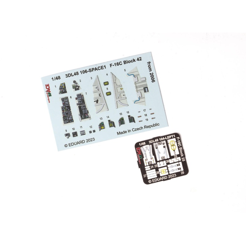 Eduard 3DL48106 1/48 F-16C Block 42 from 2006 Space 3D Decals + Etched Parts