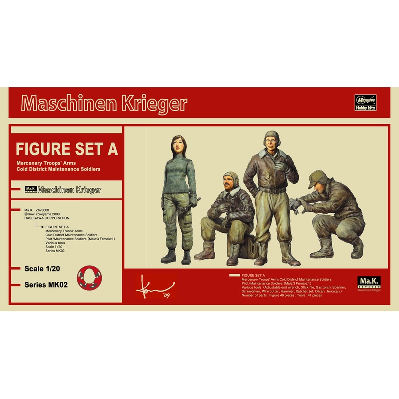 Hasegawa 64002 1/20 Maschinen Krieger Ma.K. Figure Set A (Mercenary Troops' Arms Cold District Maintenance Soldiers) MK02