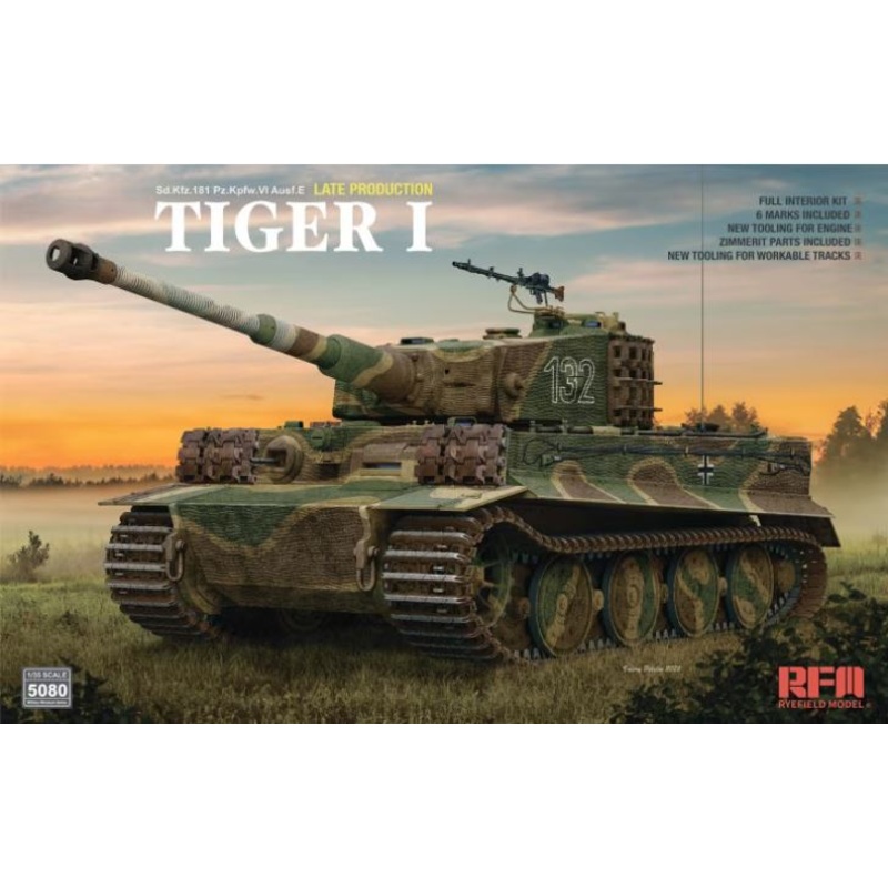 Rye Field Model 5080 1/35 Tiger I Late Production w/Full interior & Zimmerit