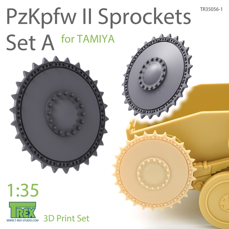 T-Rex 35056-1 1/35 PzKpfw II Sprockets Set A for TAMIYA