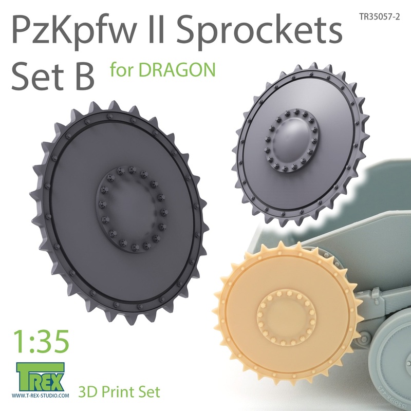T-Rex 35057-2 1/35 PzKpfw II Sprockets Set B for DRAGON