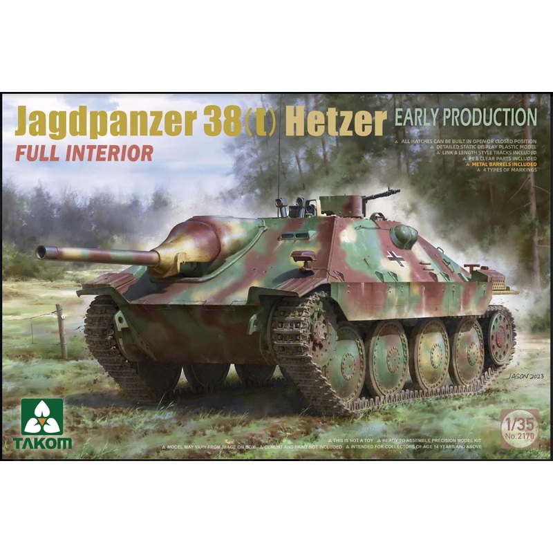 Takom 2170 Jagdpanzer 38(t) Hetzer EARLY w/ Full Interior
