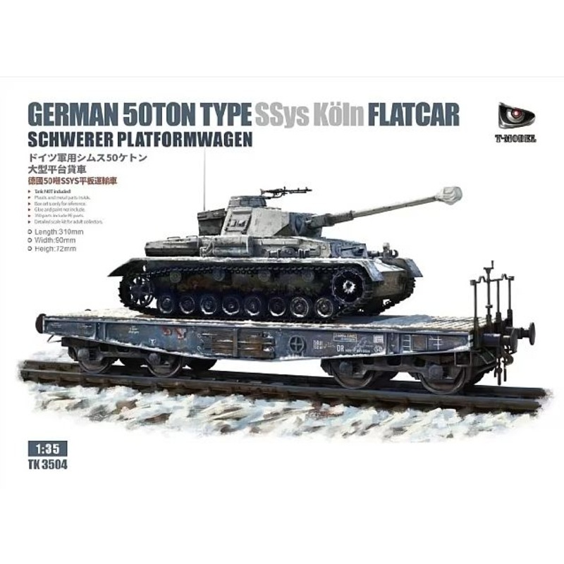 T-Model 3504 1/35 German 50 ton Type SSys Kln Flatcar (Schwerer Platformwagen)