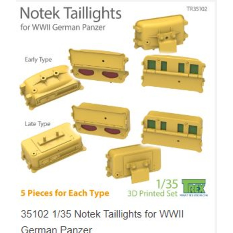 T-Rex 35102 1/35 NOTEK Taillights for WWII German Panzers