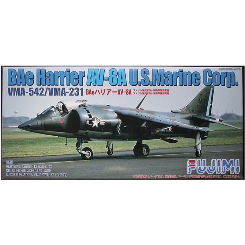 Fujimi 722108 1/72 BAe Harrier AV-8A U.S. Marine Corp. VMA-542/VMA-231