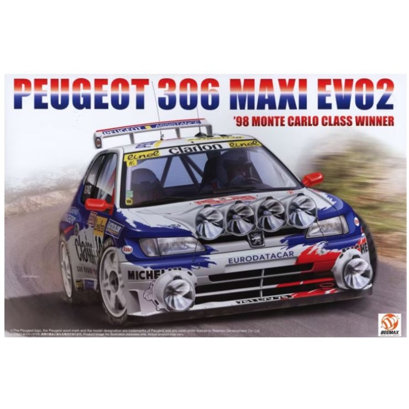 Beemax Model Kits BX24026 1/24 Peugeot 306 Maxi EVO2 1998 - Monte Carlo Rally Class Winner