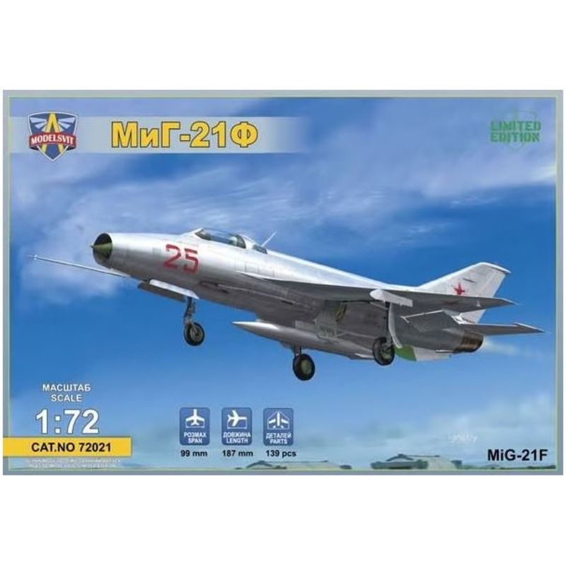 ModelSvit 72021 1/72 MiG-21F Soviet Supersonic Fighter