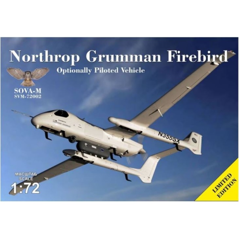 SOVA-M 72002 1/72 Northrop Grumman Firebird Optionally Piloted Vehicle w/ Reconnaissance Container