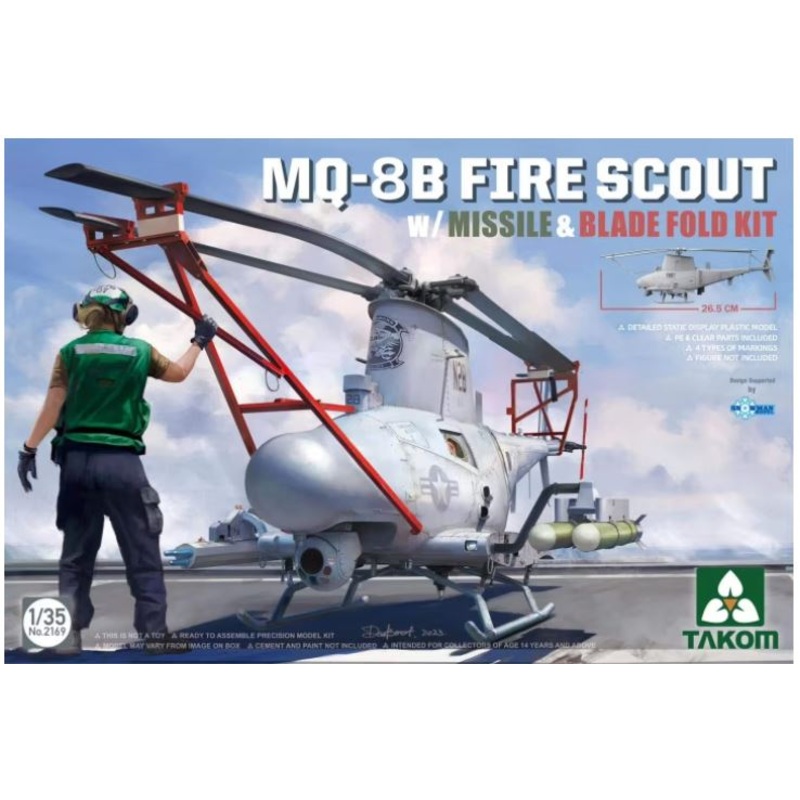 Takom 2169 1/35 MQ8B Fire Scout Helicopter w/Missile & Blade Fold Kit