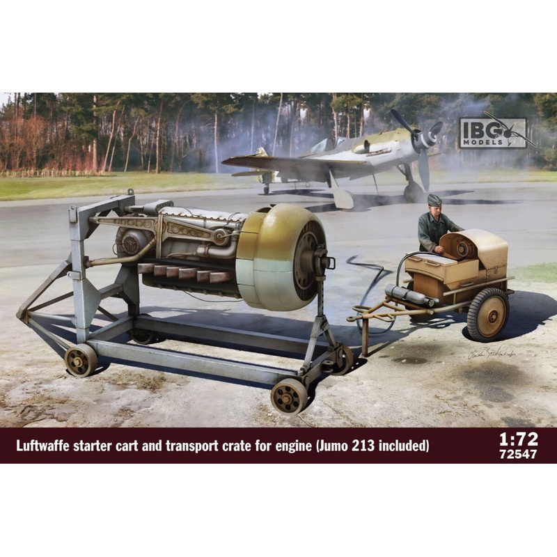 IBG 72547 1/72 Luftwaffe Starter Cart And Transport Crate for Engine (Jumo 213 Included)