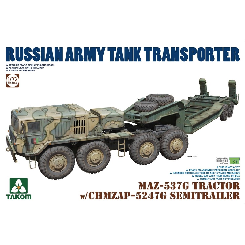 Takom 5004 1/72 MAZ-537G TRACTOR w/CHMZAP-5247G trailer