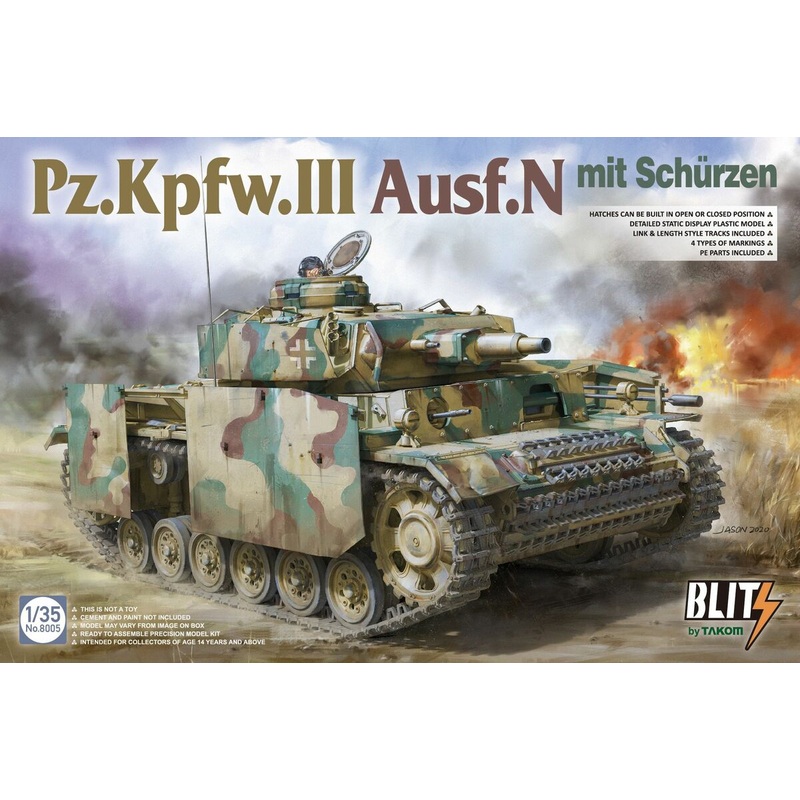 Takom 8005 1/35 Panzer III Ausf.N Mit Schurzen