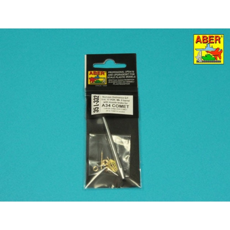 ABER 35L332 76,2 mm  Q.F. 3-in. 17 PDR. Mk. II barrel w/ muzzle brake for A34 COMET