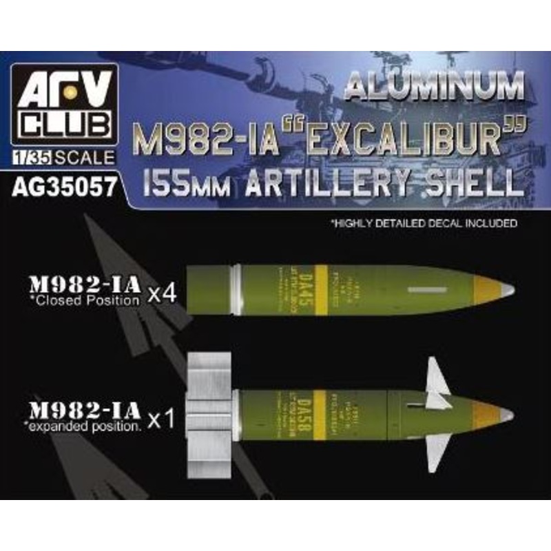 AFV Club AG35057 1/35 Aluminum 155mm Artillery Shell M982-IA Excalibur