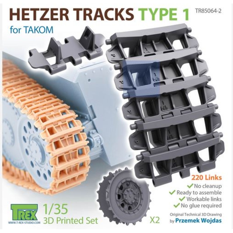 T-Rex 85064-2 1/35 Hetzer Tracks Type 1 (for Takom)