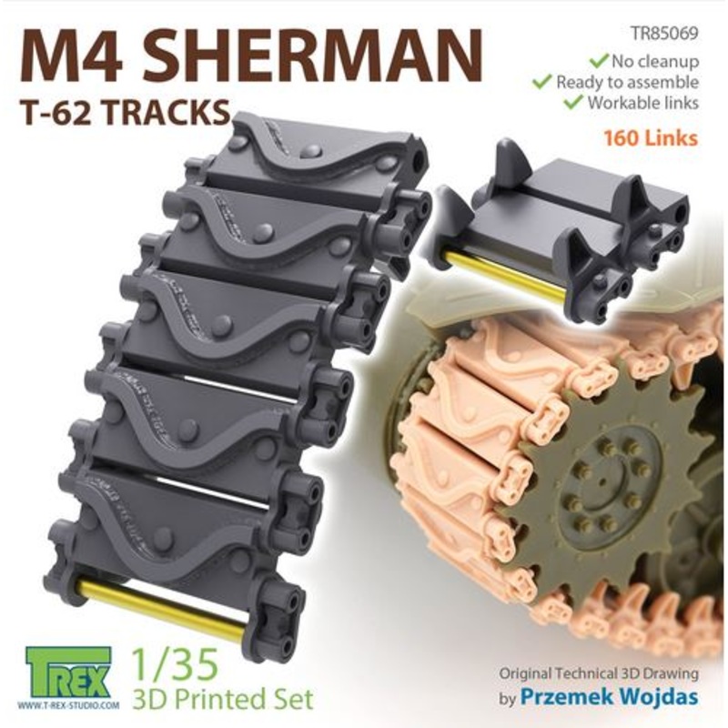 T-Rex 85069 1/35 M4 Sherman T-62 Tracks
