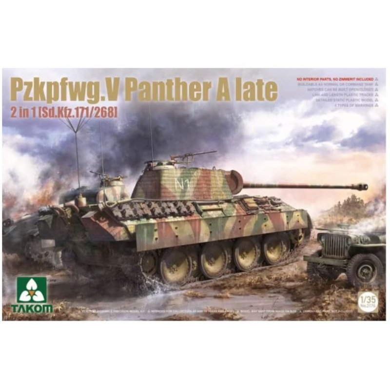 Takom 2176 1/35 Pzkpfwg.V Panther A Late 2in1 (171/168) - No interior