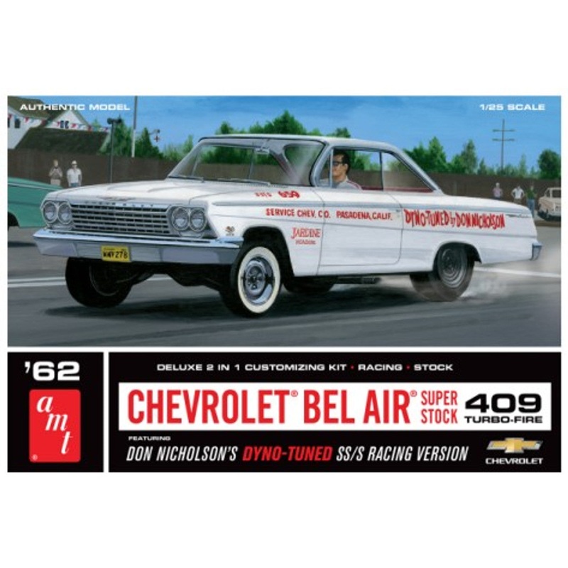 AMT 1283 1/25 1962 Chevy Bel Air Don Nicholson Super Stock Race Car (2 in 1)