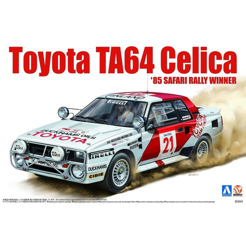 Beemax Model Kits 24004 1:24 Toyota TA64 Celica ('85 SAFARI RALLY WINNER)