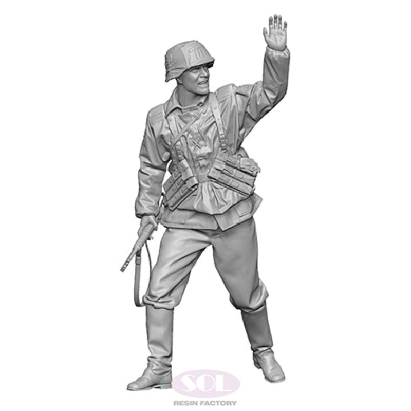 Sol Resin Factory MM647 1/35 WWII German Infantry MP40 Gunner (3D printed model kit)