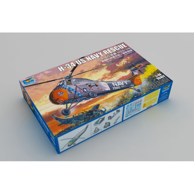 Trumpeter 02882 1/48 H34 US NAVY RESCUE HELICOPTER