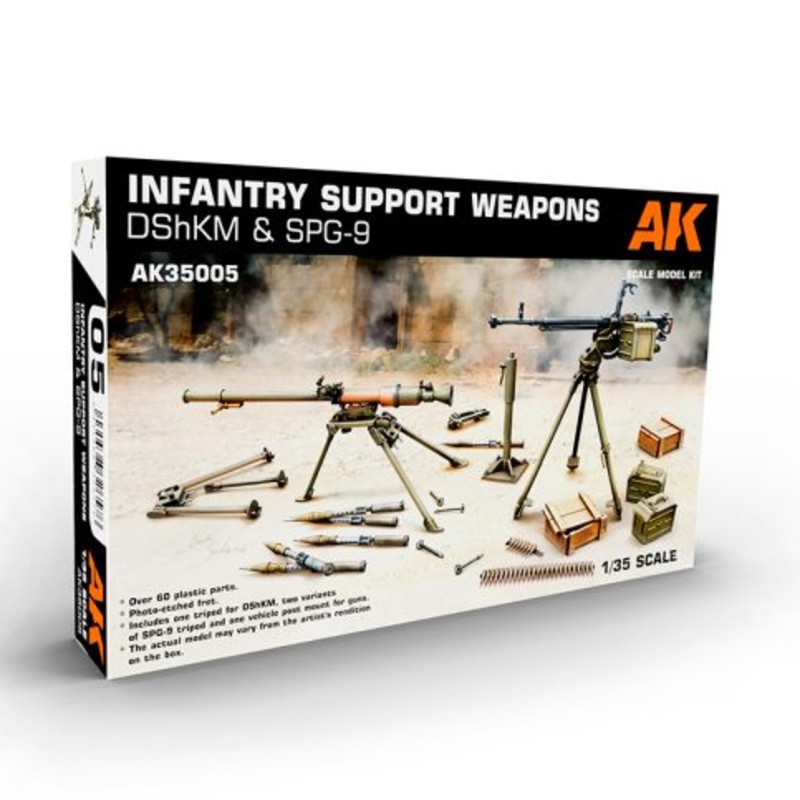 AK Interactive 35005 1/35 INFANTRY SUPPORT WEAPONS DShKM & SPG-9
