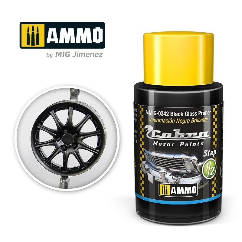 AMMO By Mig 0342 Cobra Motor Color - Black Gloss Primer