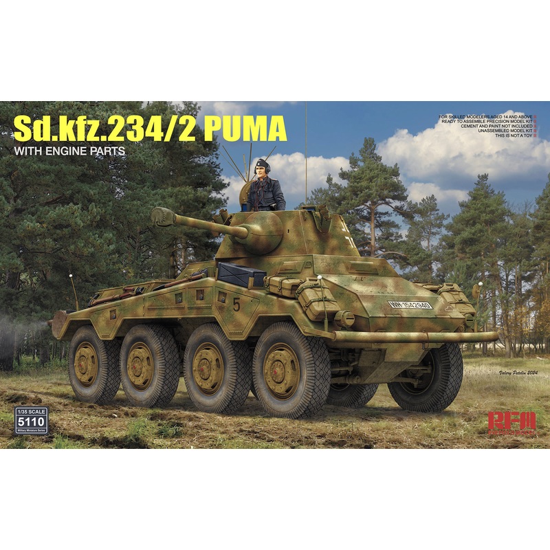 Rye Field Model 5110 1/35 Sd.Kfz 234/2 Puma with Engine parts