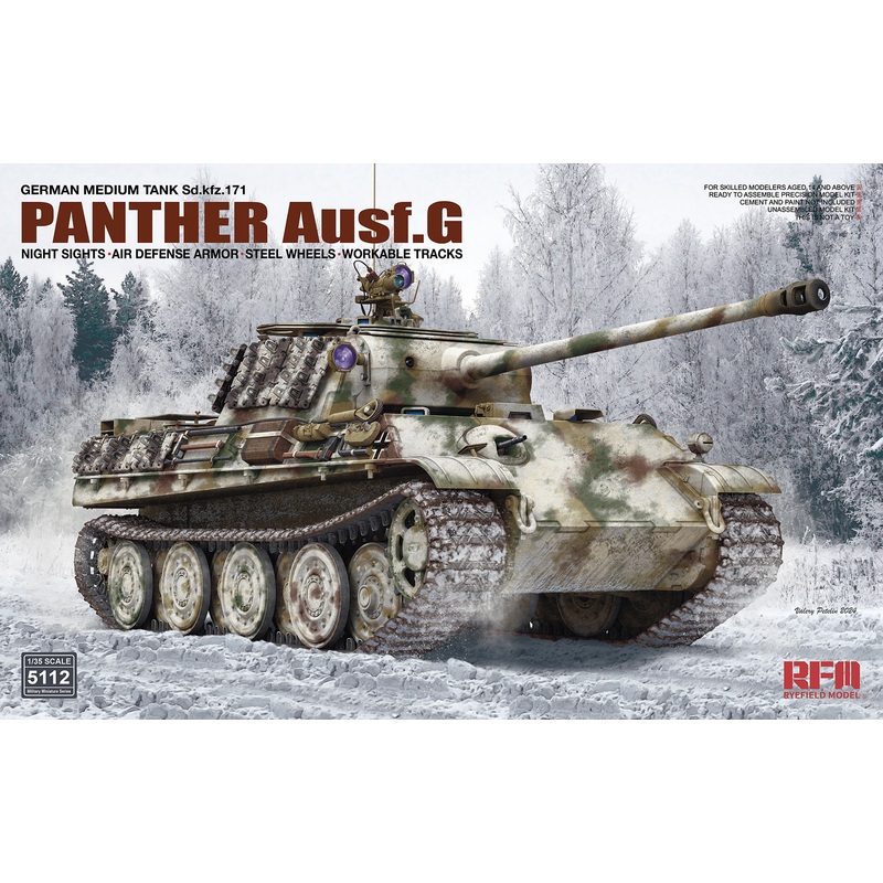 Rye Field Model 5112 1/35 Panther Ausf. G w/night sights & air defense armor