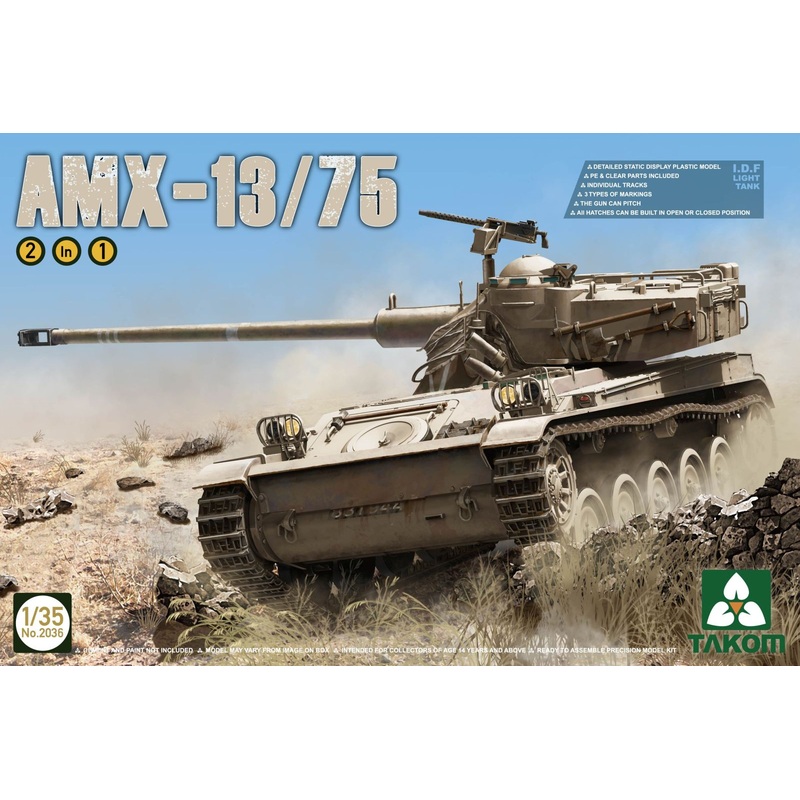 Takom 2036 1/35  IDF Light Tank AMX-13/75 2 in 1